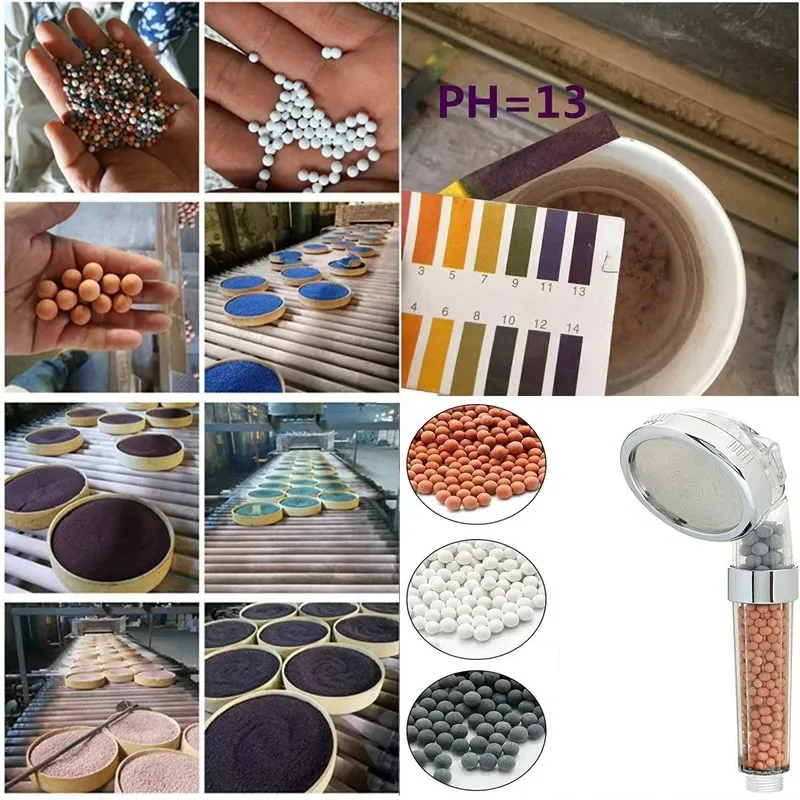 

Сменный фильтр для насадки для душа, анионные минеральные бусины, камни, шарики для очистки воды в ванной, 3 вида диаметров