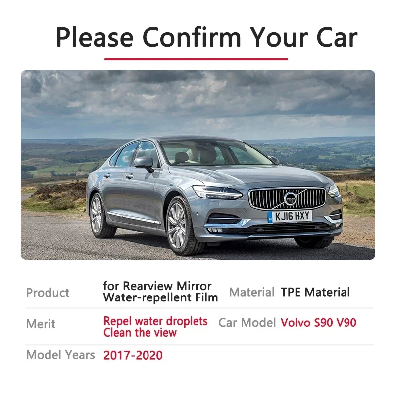 Full Cover Rainproof Anti-Fog Film Rearview Protective Mirror Stickers Accessories For VOLVO S90 V90 V90 CC 2017 2018 2019 2020