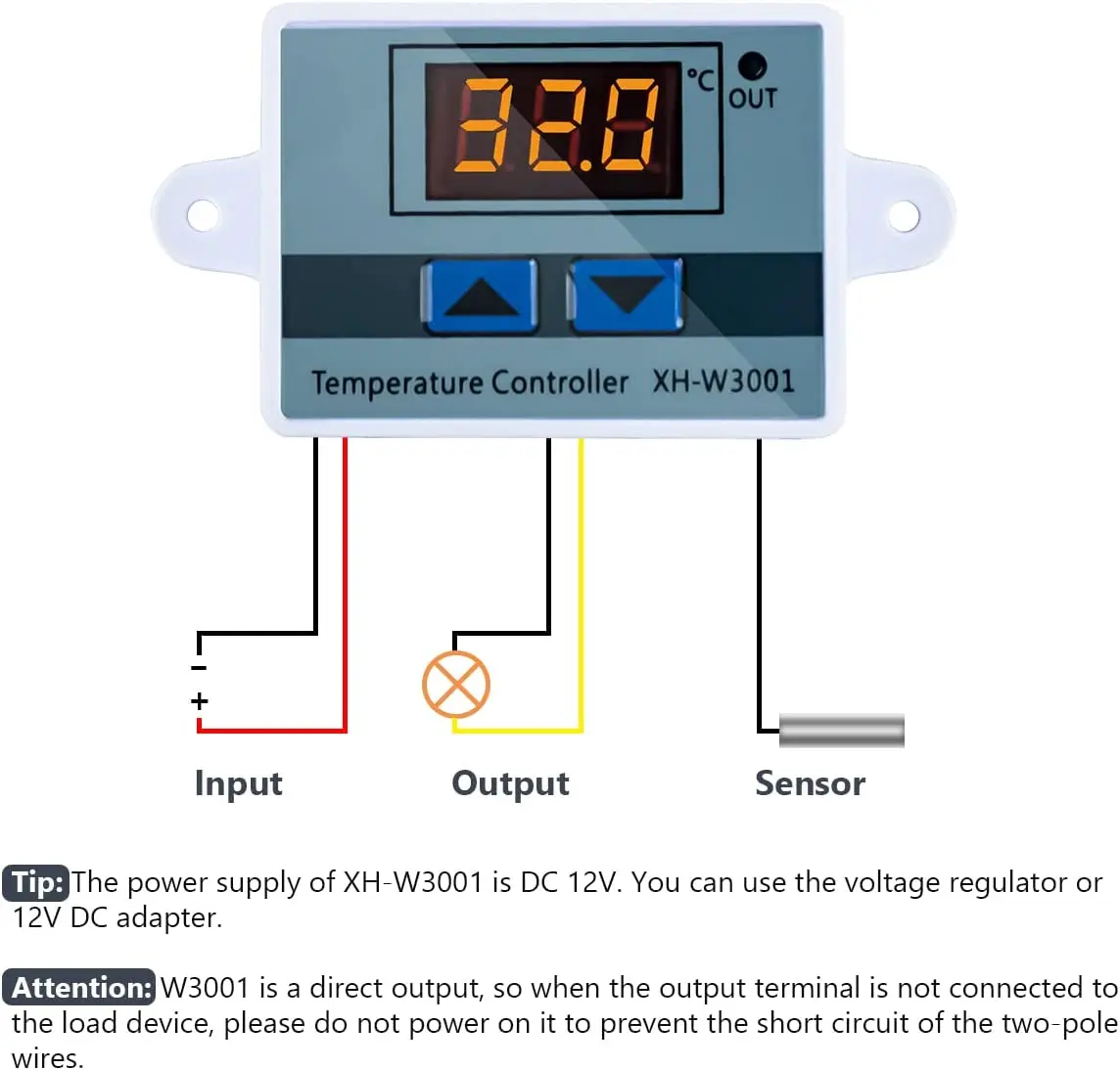 4 قطعة XH-W3001 ترموستات التبديل الرقمية LED تحكم في درجة الحرارة مع مسبار مقاوم للماء التدفئة التبريد الإلكترونية للبرمجة