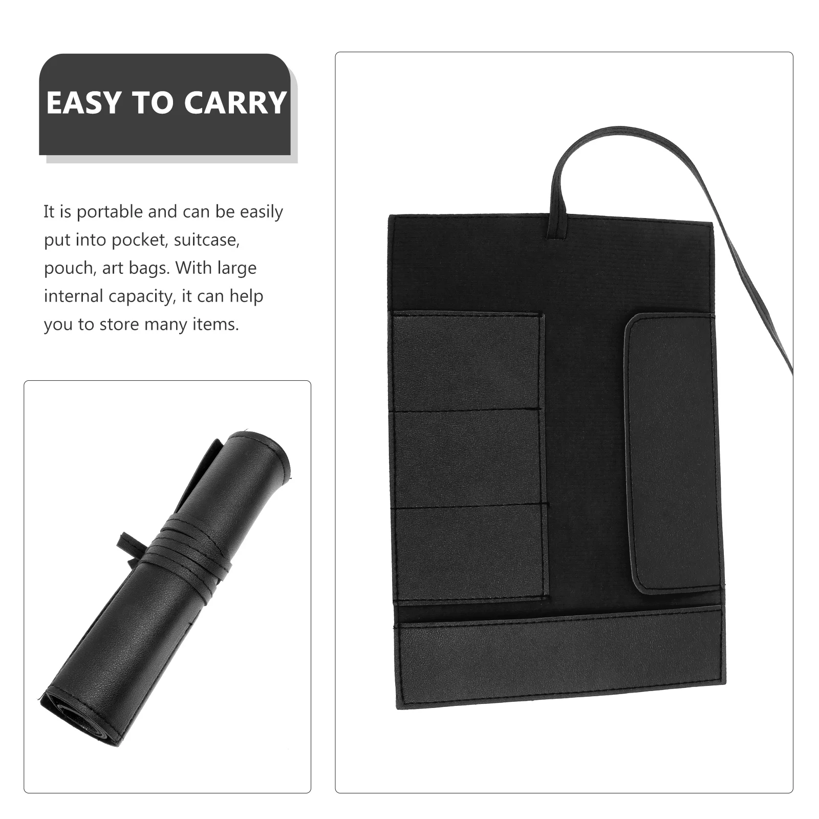 กล่องดินสอพียูแบบพกพาที่หรูหราพร้อมความจุขนาดใหญ่ กล่องใส่แปรงทาสีอเนกประสงค์ อุปกรณ์แต่งหน้า ที่ใส่ปากกา