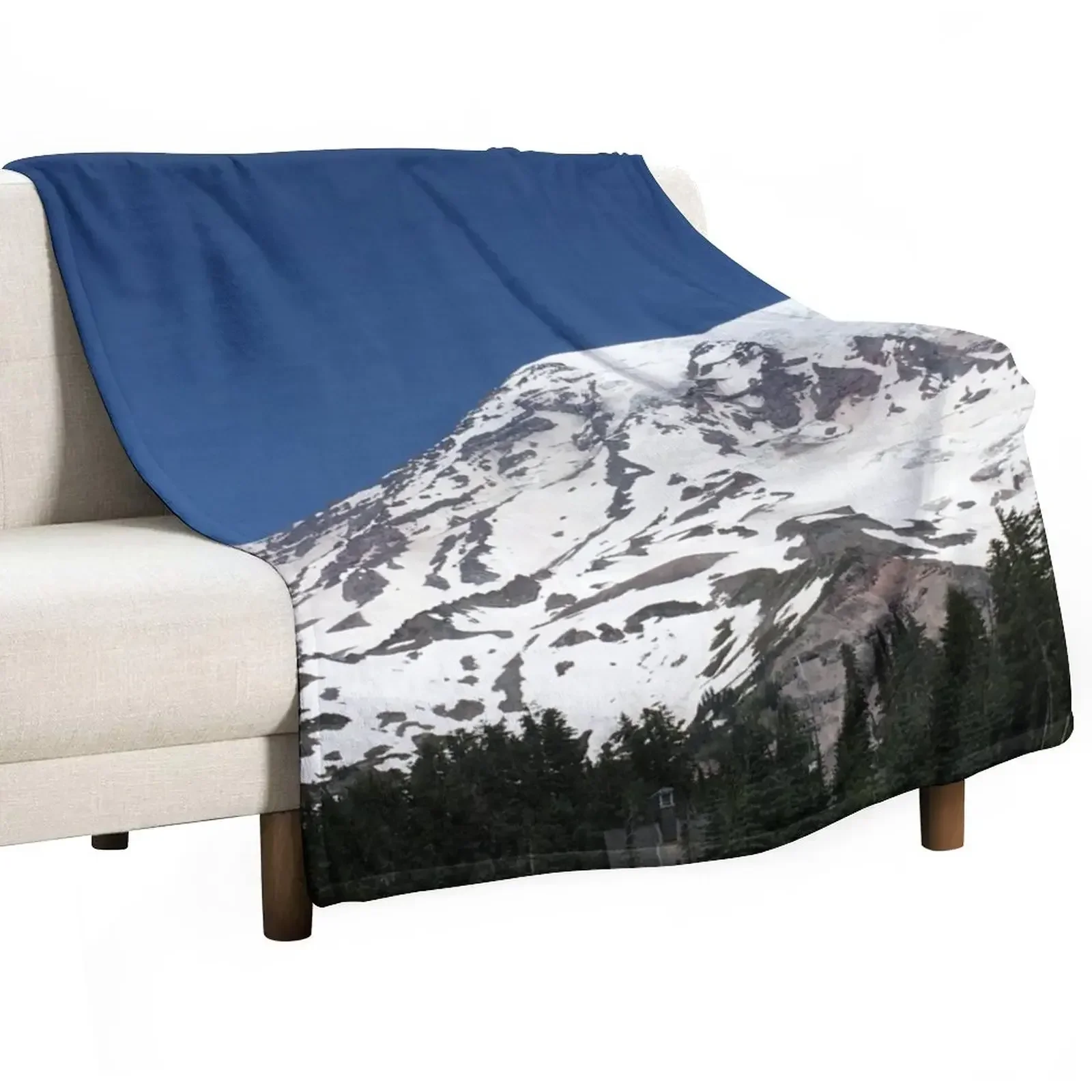 Mt. Rainier Throw Blanket For Sofa Thin Retros Kid'S Decoratives Blankets