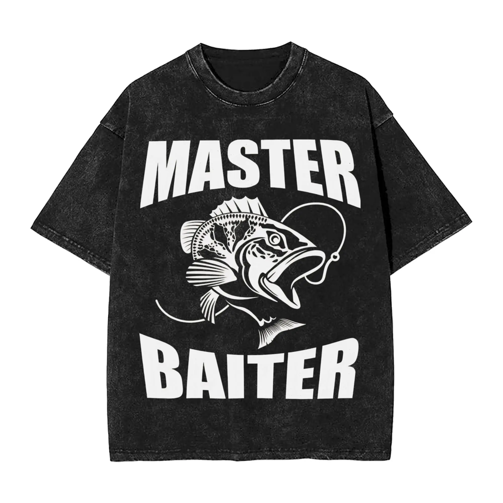 Master Baiter Funny Fishing  Washed T Shirts Streetwear Hip Hop Cool T-Shirt  Tee Shirt Men Women Short Sleeve Oversize