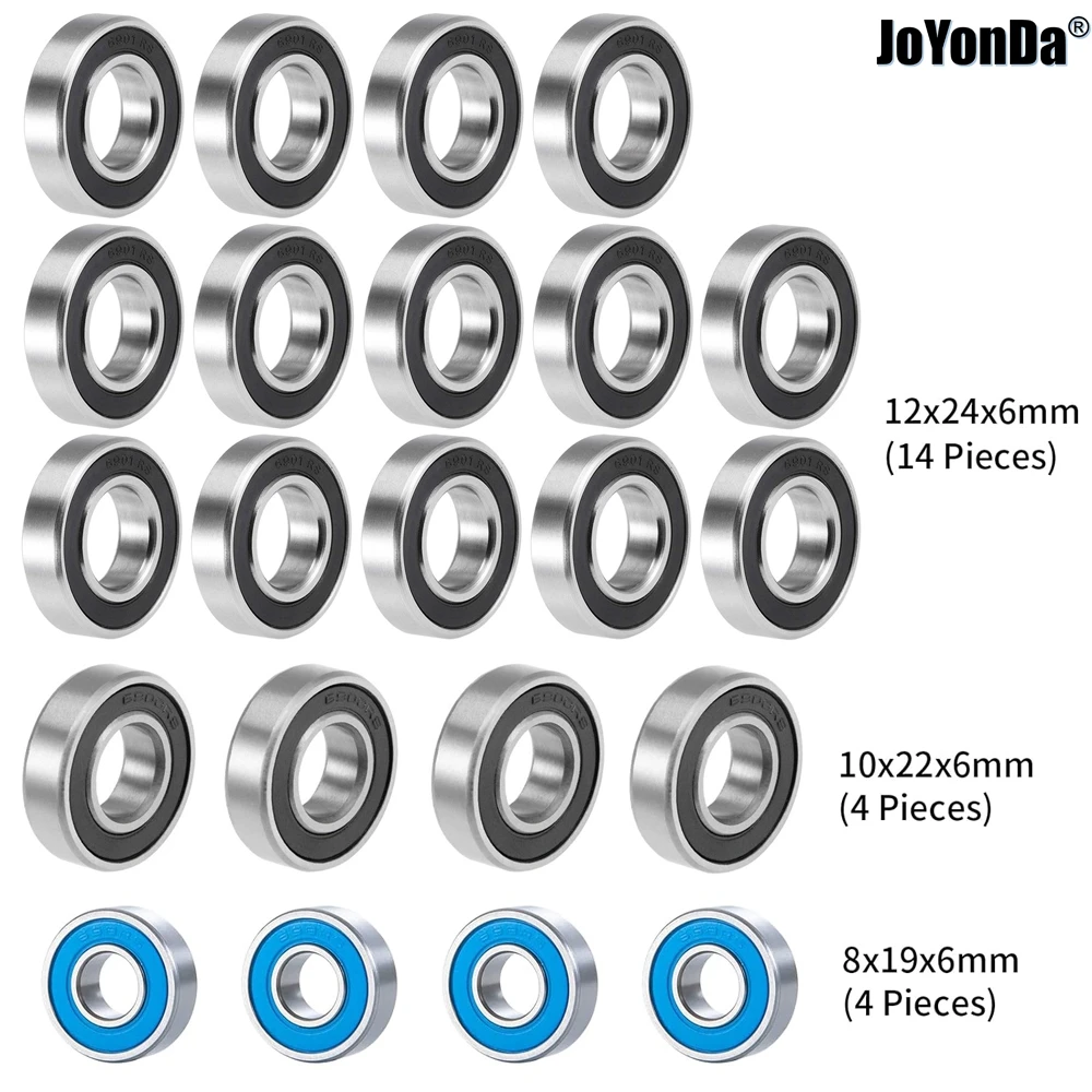 

22pcs Rubber Sealed Bearing Kit - Precision High Speed Bearing for RC Losi 1/5 DBXL-E 2.0 Desert Buggy Model