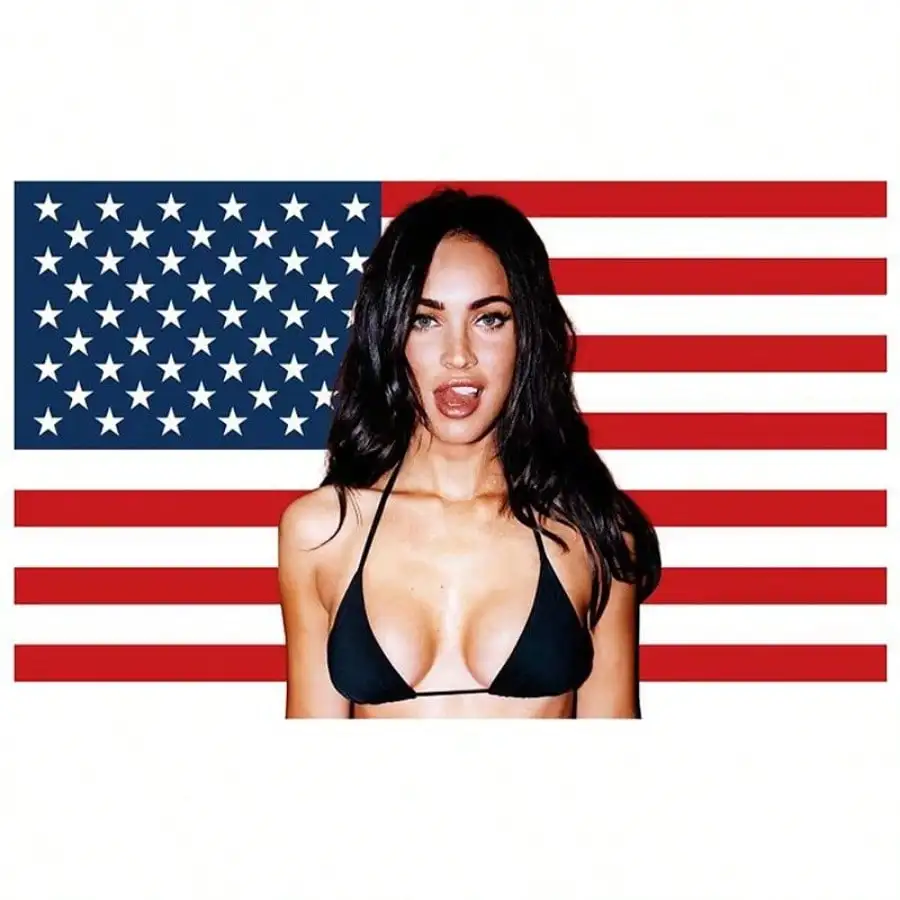 M-Megan Denise Fox bandera americana Banner decorativo objetos para el hogar tapiz banderas divertidas para dormitorios Flaga decoración de garaje personalizada