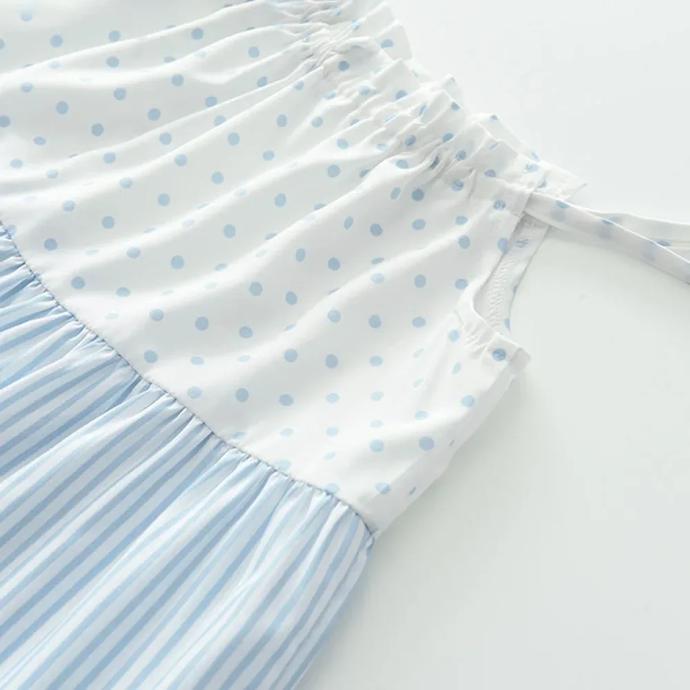 Bear Leader Summer Baby Girls\' Clothing Polka Dot Striped Floral Patchwork Camisole Skirt Girls\' Fashion Dress For 3-7 Years