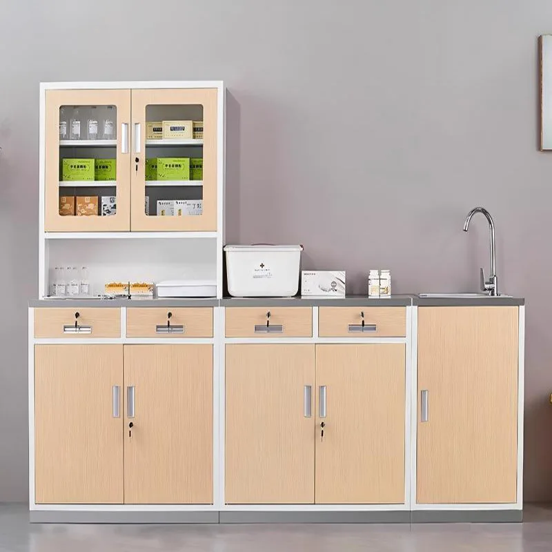 Hospital Western Medicine Cabinet Wood Grain Transfer Disposal Desk Pharmacy Pharmacy Clinic Operating Desk Dispensing Cabinet
