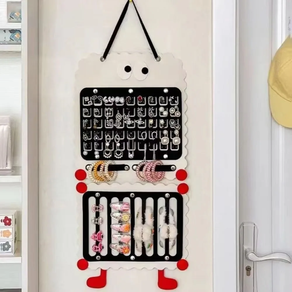 

Cartoon Felt Hair Clip Storage Bag Wall-mounted Detachable Hanging Headband Holder Cartoon Design Multipurpose