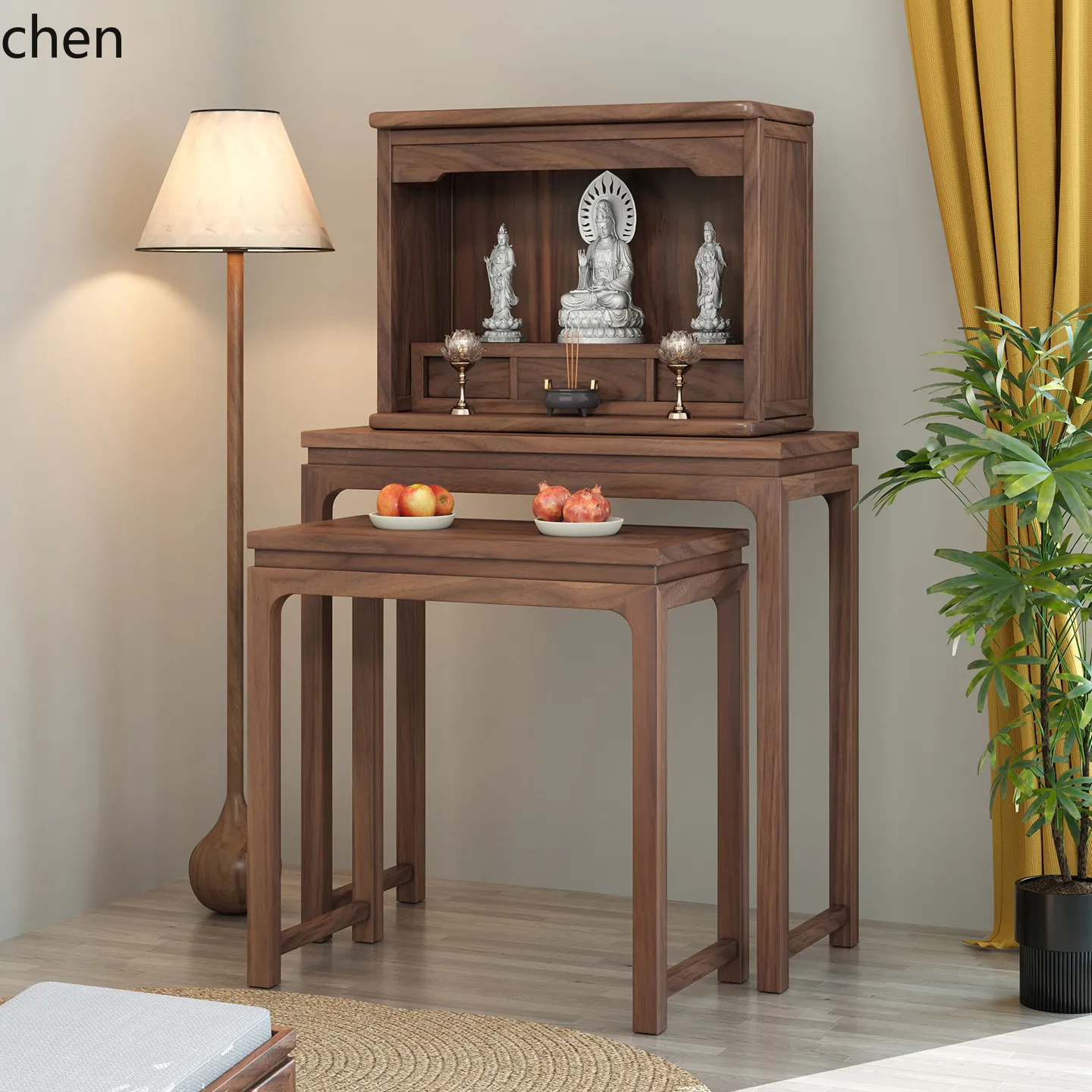HXL Solid Wood Altar Incense Table Buddha Shrine God Altar Wealth God Altar for Home Use