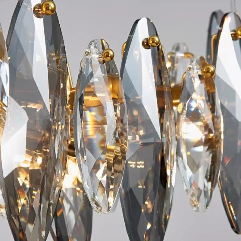 AiPaiTe تخصيص عكس الضوء الحديثة الثريا قلادة ضوء السقف حلقة مستطيلة كريستال قطاع والأجهزة لغرفة المعيشة