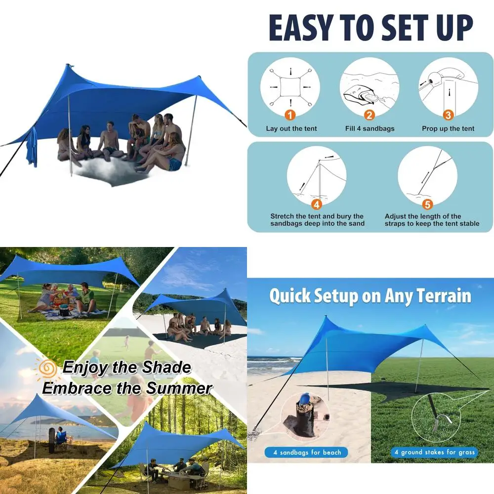 

Пляжная палатка-тент 3х3 м с защитой UPF50+: Ветроустойчивая, устойчивая конструкция для кемпинга, пикников и других мероприятий на открытом воздухе