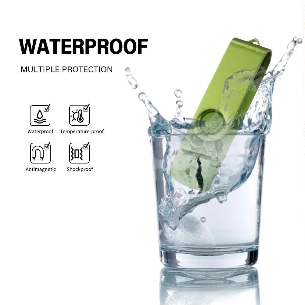 Unidade flash USB de alta velocidade com logotipo personalizado gratuito tipo C 2 em 1 360 °   Girar livremente Pendrive 128GB/64GB/32GB/16GB compatível com vários formatos