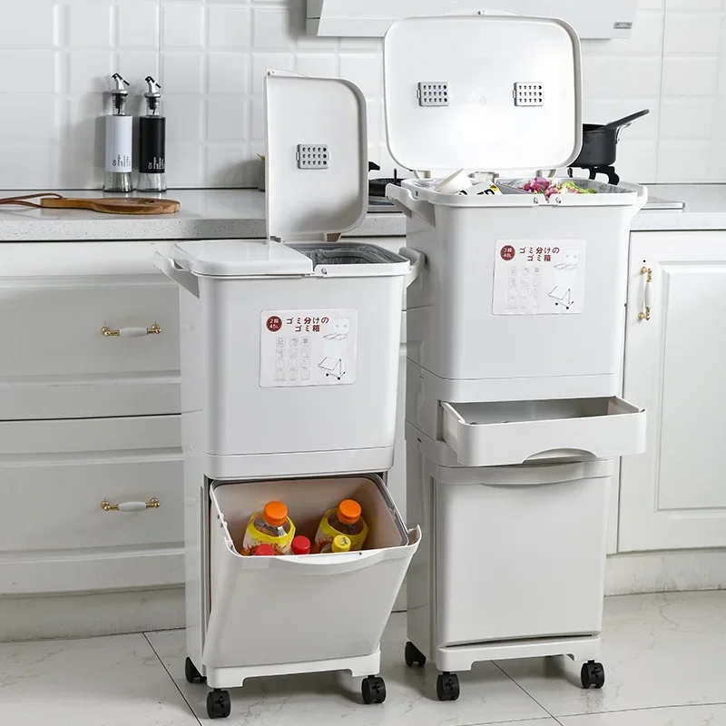 

#For Odor-Free Waste Bin for Kitchen for Dry and Wet Dustbin Best Garbage Cans Outdoor With Wheels and Lids^