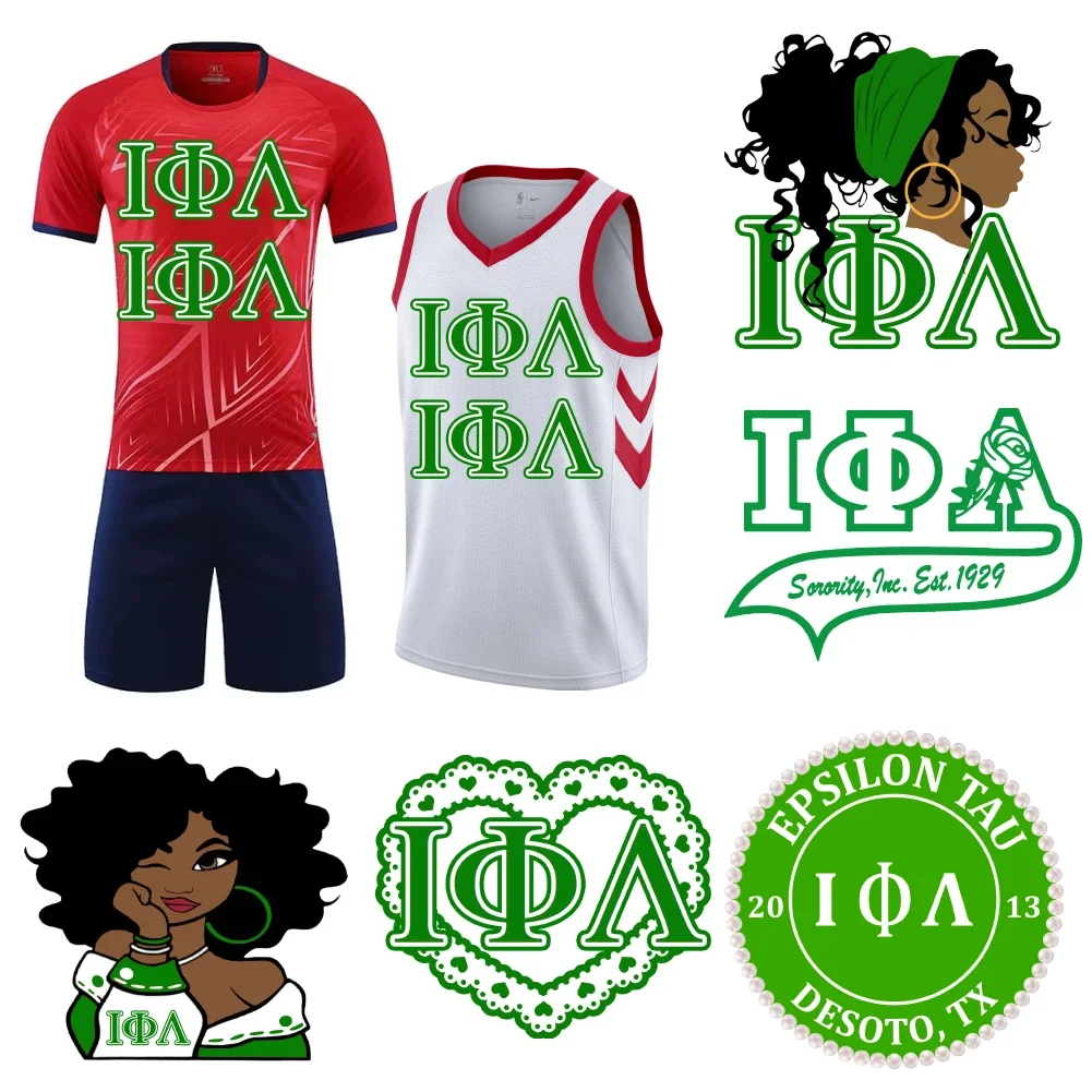 Iota Phi Lambda Sorority термопереносная наклейка для одежды, прочная виниловая термоаппликация с принтом DTF, моющаяся нашивка