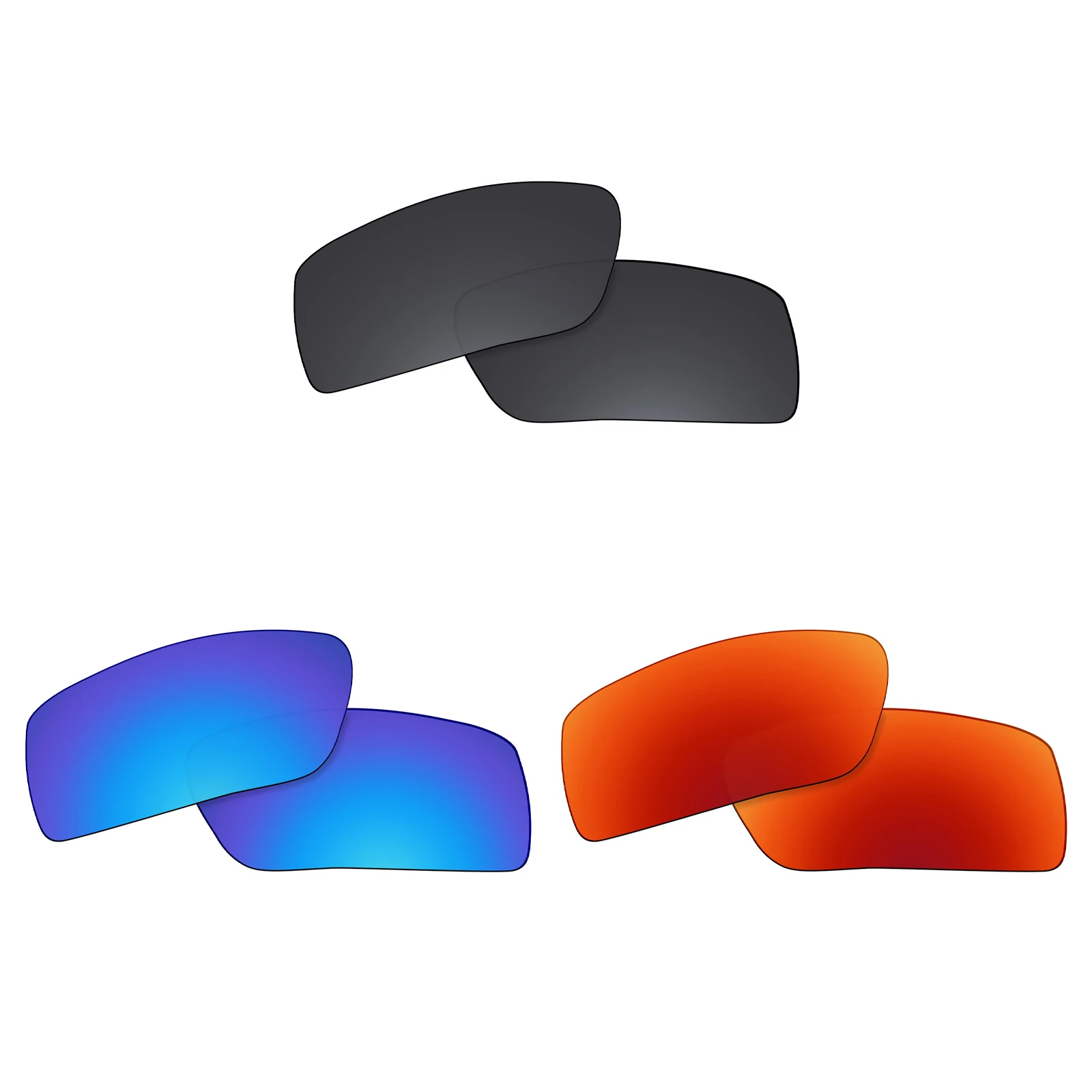 OOWLIT Polarized Replacement Lenses for Oakley Gascan OO9014 - 60mm Sunglasses - Multi Color
