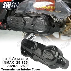 Motorcycle Transmission Intake Carbon Fiber Cover Compatible With Yamaha NMAX125 NMAX155 2020-2025 Left Engine Intake Cover