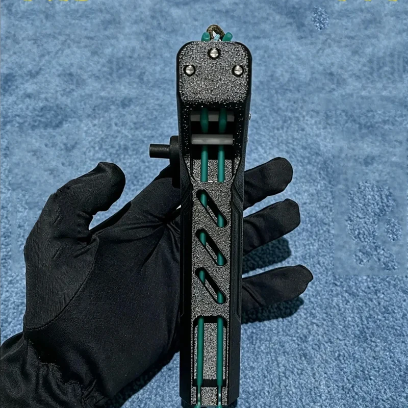 Carbon Fiber Automatic Loading S-lingshot Rapid Fire Bullet Magnetic Suction Rubber Band Portable Anti Fall Outdoor Tool Parts