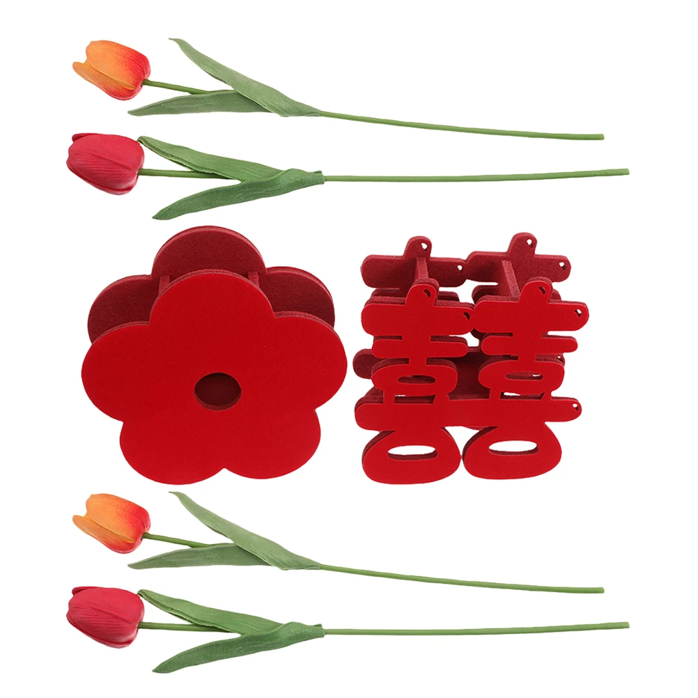 

6 Pcs Happy Vase Table Centerpieces for Wedding Reception Flower Arrangement Bud Set Decorations Photography Background