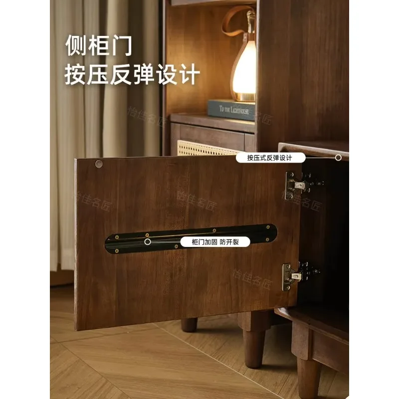 Black Walnut TV Cabinet Coffee Table Combination Medium Ancient Style Solid Wood Storage Cabinetx8