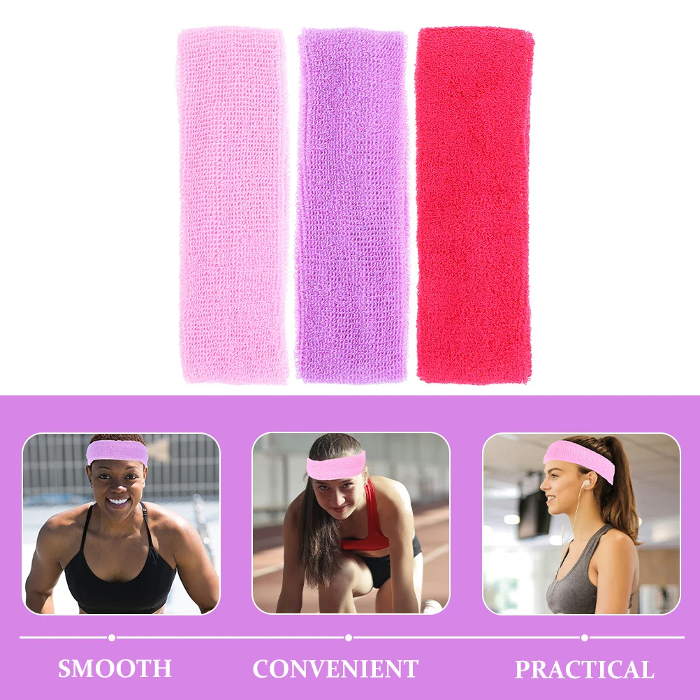 

3Pcs Elastic Sports Headband Stretchy Comfortable Fitness Hairband Yoga Gym Sweatband Lightweight Breathable Athletic Sweat