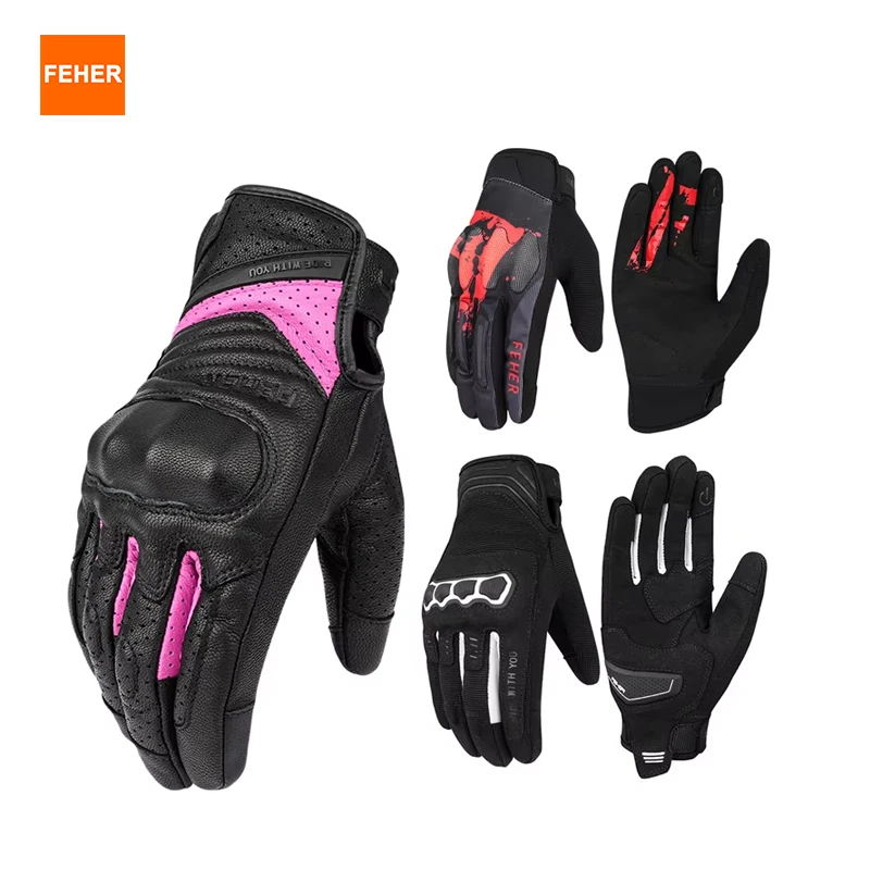 

Серия перчаток FEHER для мотоциклов, мужские и женские износостойкие водонепроницаемые перчатки, дышащие мотоциклетные перчатки с защитой от царапин