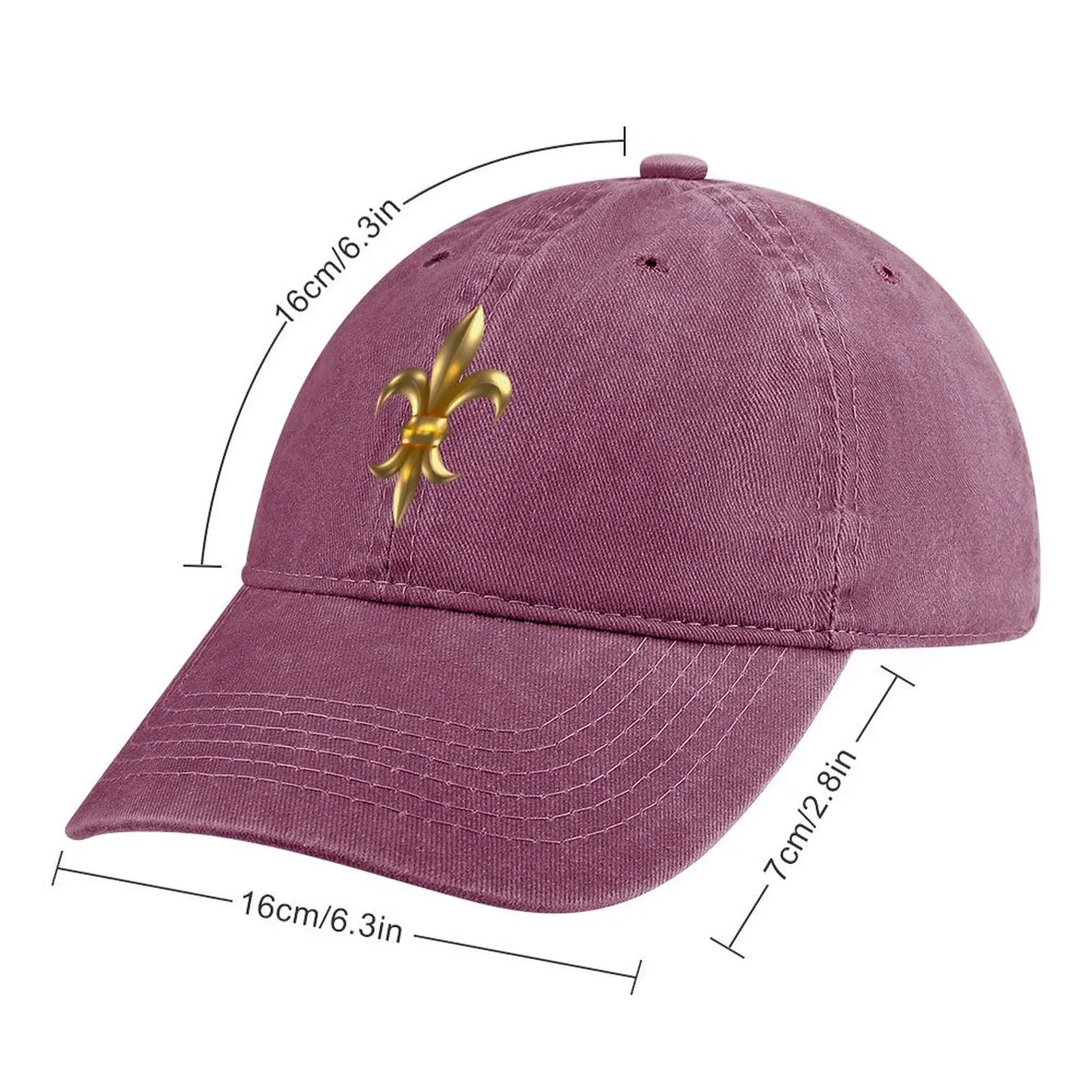 Fleur de Lys / Fleur de Lis 3D gold look Cowboy Hat funny hat Trucker Cap Beach Women'S Hats Men'S