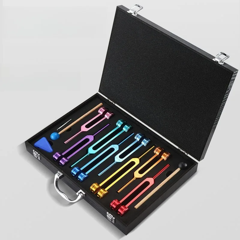 

Chakras Tuning Fork Set 126.22/136.1/141.27/172.06/210.42/221.23/194.18/272.2Hz Tuning Forks Schumann Resonance Instruments