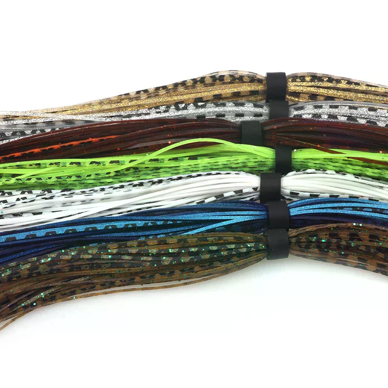 Vivid Color Silicone Skirts Fly Tying Material for Spinnerbait Jig Rubber Lures Attractant for Bass Fishing