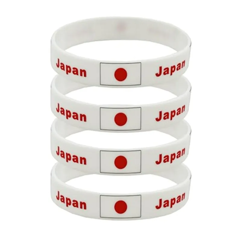 2pcs Japan Flag Silicone Bracelets Sports Japanese Wristbands National Wrist Strap for Men Women Rubber Band Fashion Accessories