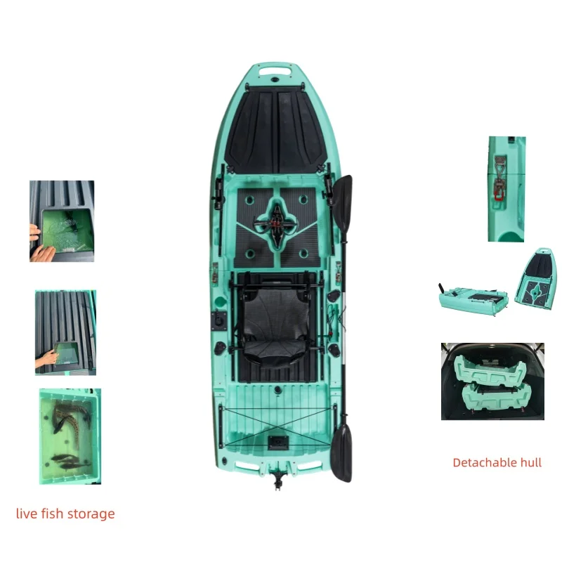 

Detachable Hull Fin Or Gear Pedal Fishing Kayak Modular With Live Fish Storage For Easy Transportation Capacity 280kg