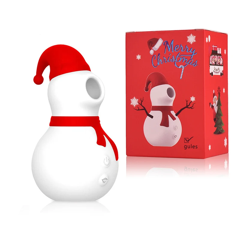 Merry Christmas Gift Suction Clitoral Massager with USB Charging Silicone Snowman Shape Sucking Vibrator Waterproof Sex Toys