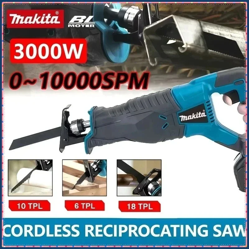 

Бесщеточная сабельная пила Makita, портативный аккумуляторный электроинструмент с 4 пильными полотнами для аккумуляторов 20В/18В