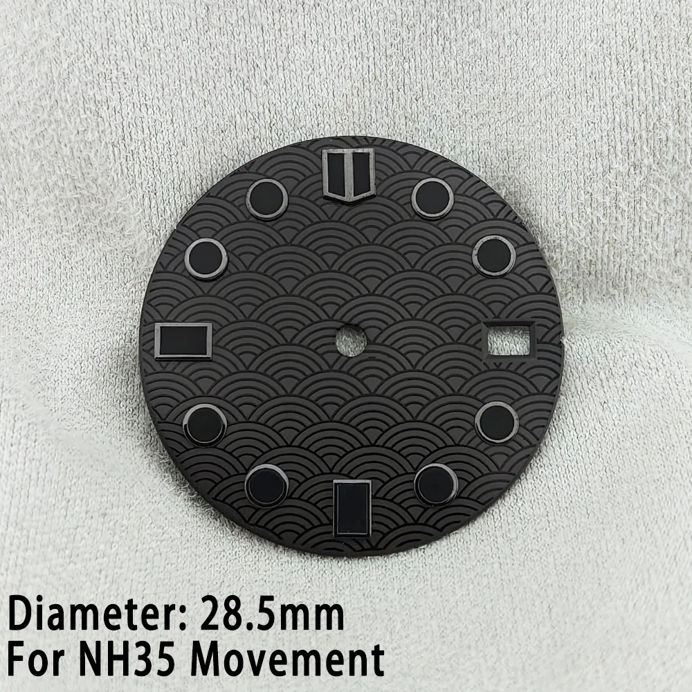 Customized LoGo Dial 28.5MM Fish Scale Pattern Dial C3 Green Luminous Suitable For NH35/36 Movement Watch Accessories