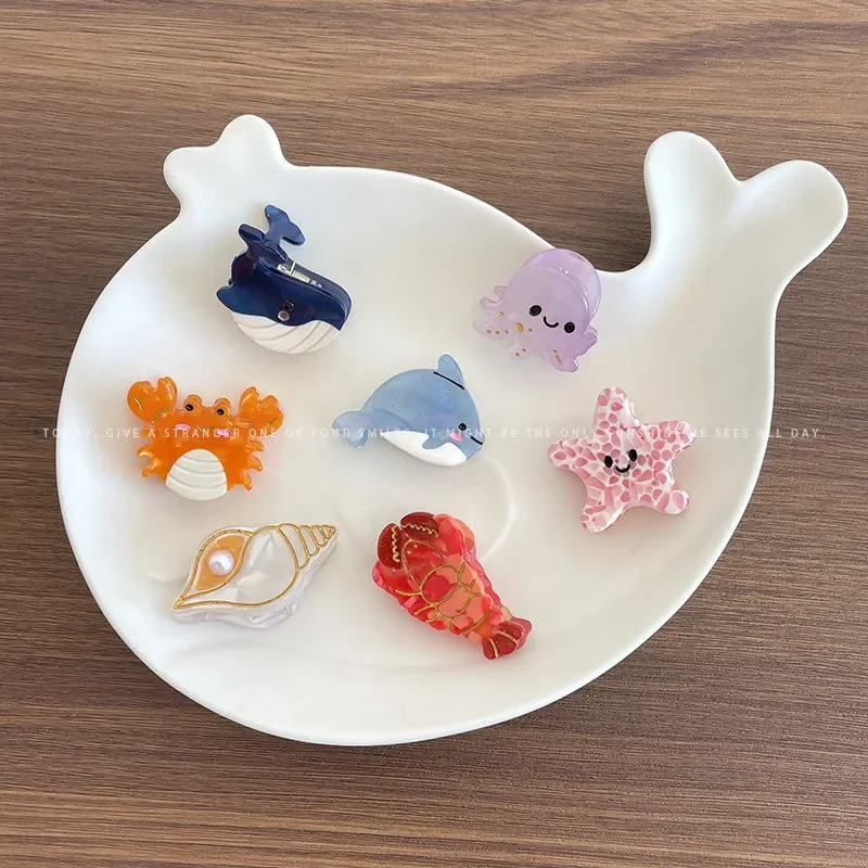 2026 Cute Cartoon Whale Dolphin Hair Clip Ocean Animal Mini Side Bangs Grab Clip Children Kids Hair Accessories for Women