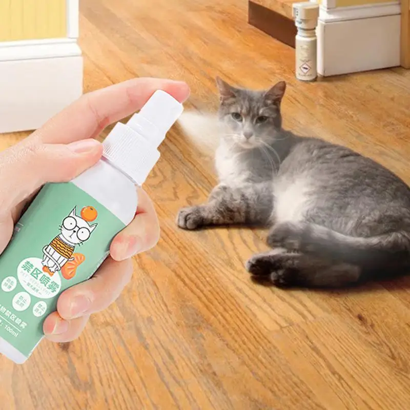 Cat Scratch Abschreckungsspray, 100 ml, natürliches Kratz-Trainingshilfe-Spray, keine Stimulation, orangefarbener Duft, Sofa-Möbelschutz