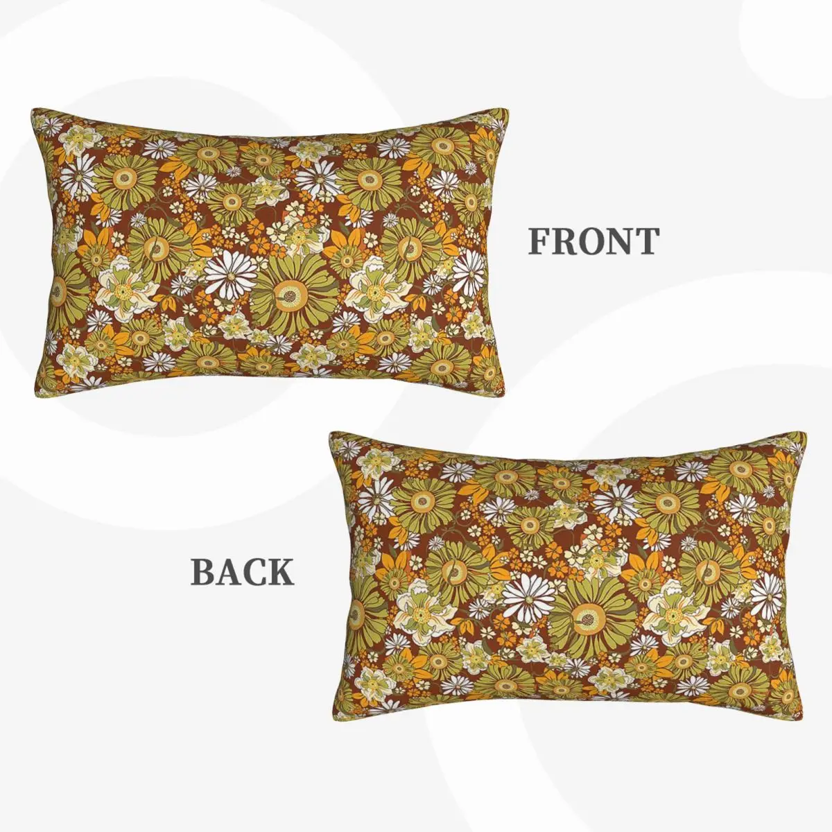 70s Retro Vintage Flower Power Pattern Boho Rectangle Pillowcase Cushion Cover Decor Bedroom Bed Home Comfort Throw Pillow