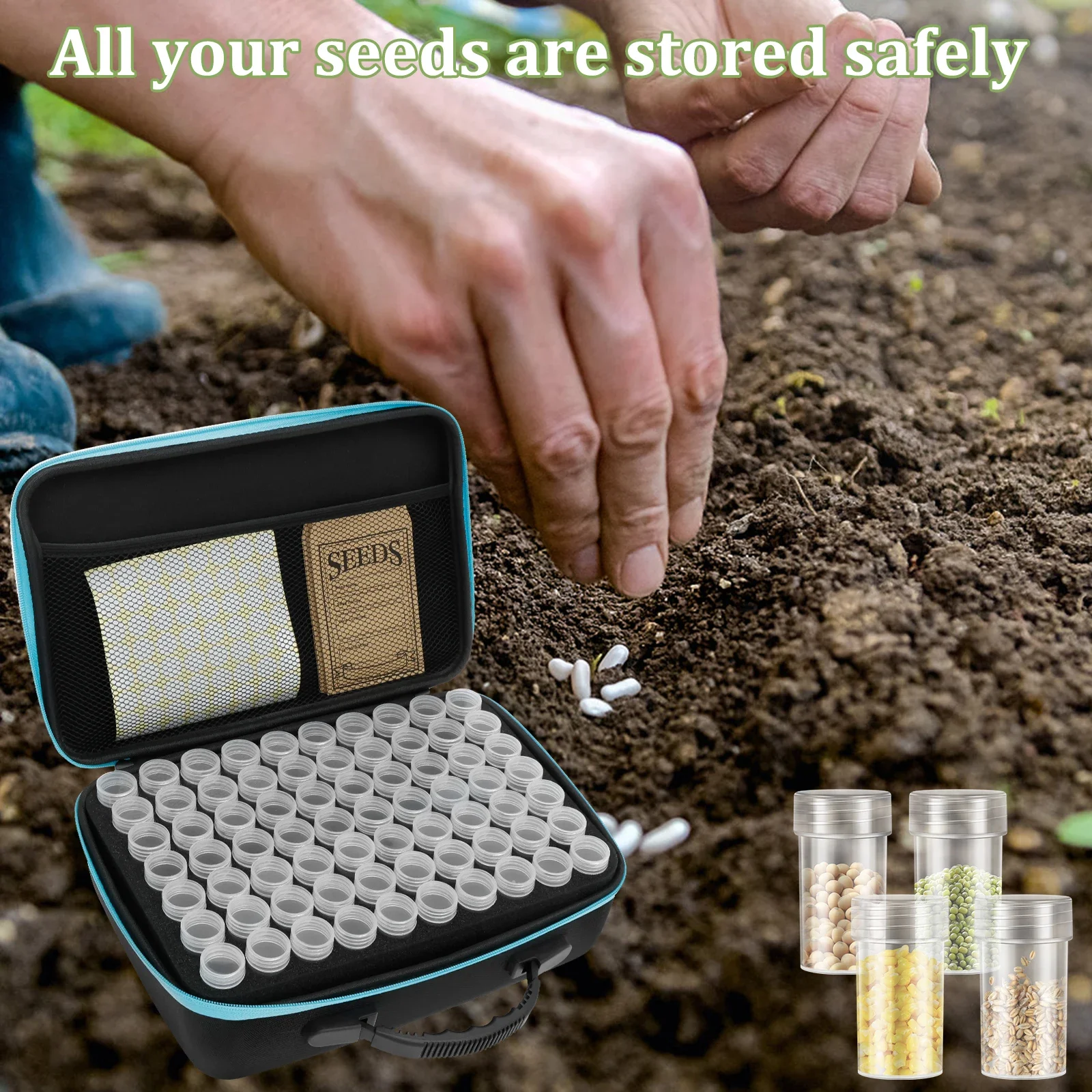 60/120/140 Slots Seed Storage Box Portable Clear Seed Organizer Sorting Seed Storage Box with Tweezer Funnel and Sticker