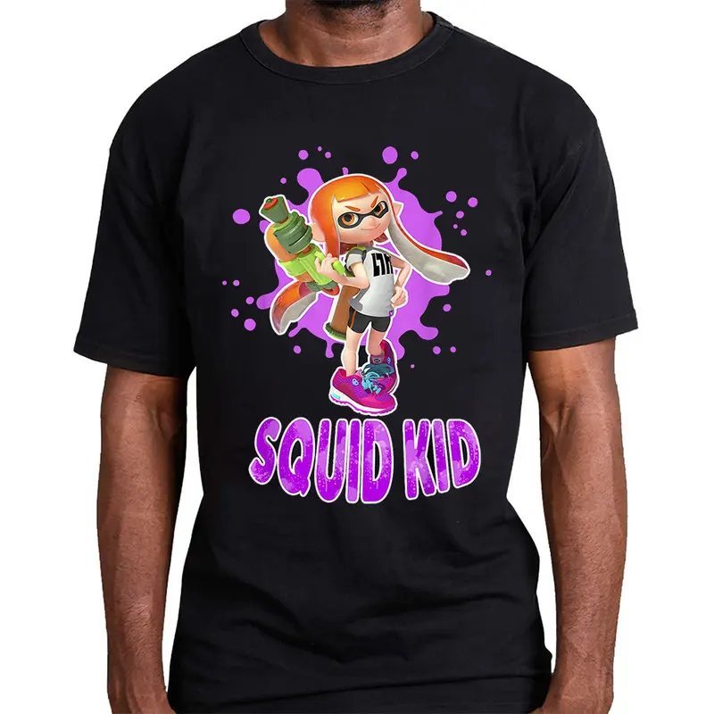 Cute Cartoon Videogame Splatoon Gift T Shirt for Gamer 1231 Short Sleeve Graphic Clothes 100% cotton Unisex Tee US Size S-6XL