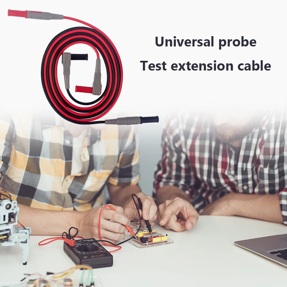 100 cm Multimeter-Messleitung, Bananenstecker, 90 Grad bis gerade Multimeter-Sonde, Messleitungskabel für Multimeter-Messwerkzeug