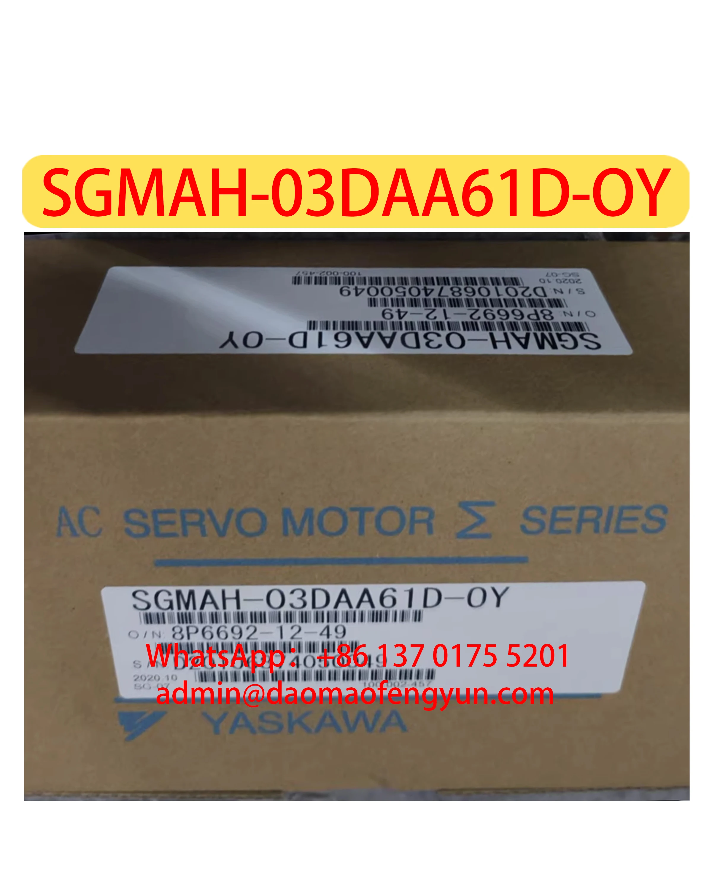 

SGMAH-03DAA61D-OY Совершенно новый серводвигатель, оригинальный, быстрая доставка