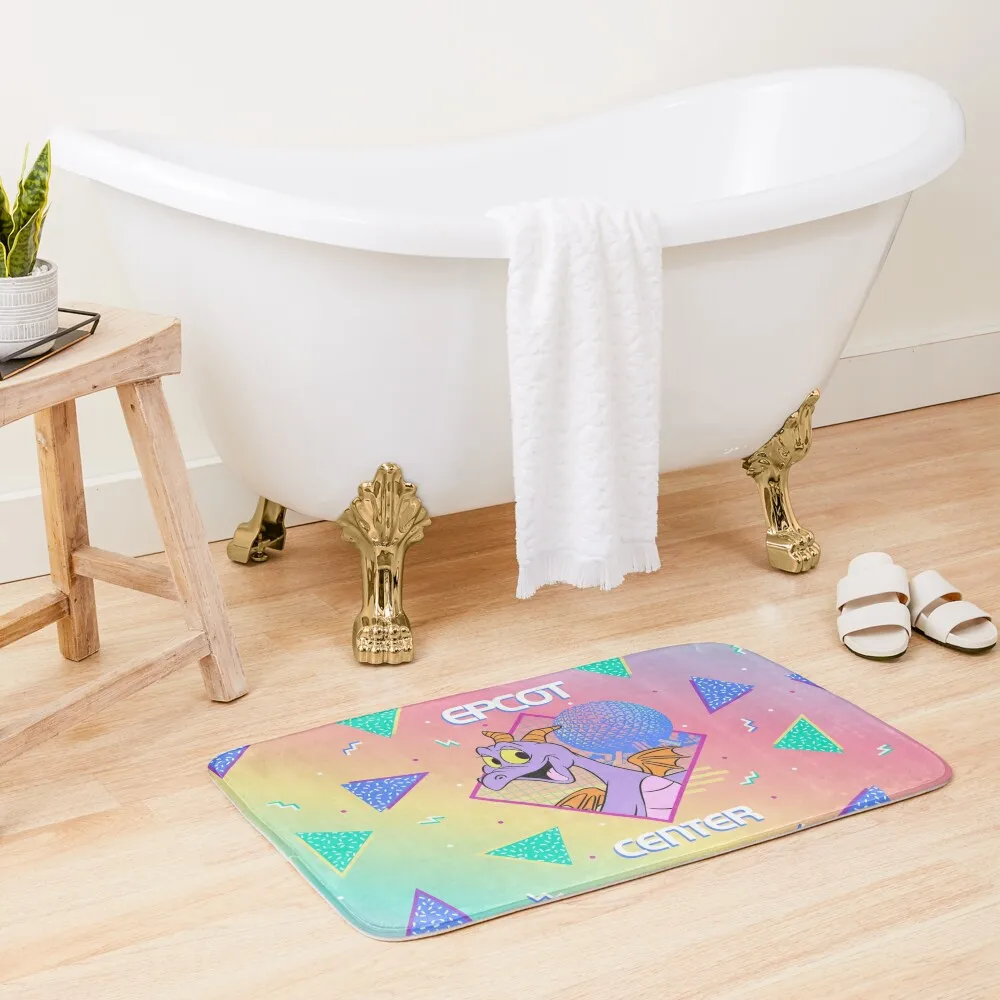 

80's Pastel Figment Bath Mat Rooms Washable Non-Slip Kitchen Rug Mat
