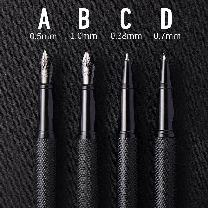 Lassical معدن أسود قلم حبر محمل أقلام الخط لكتابة الرسم مجلة الأعمال هدية مكتب دراسة اللوازم