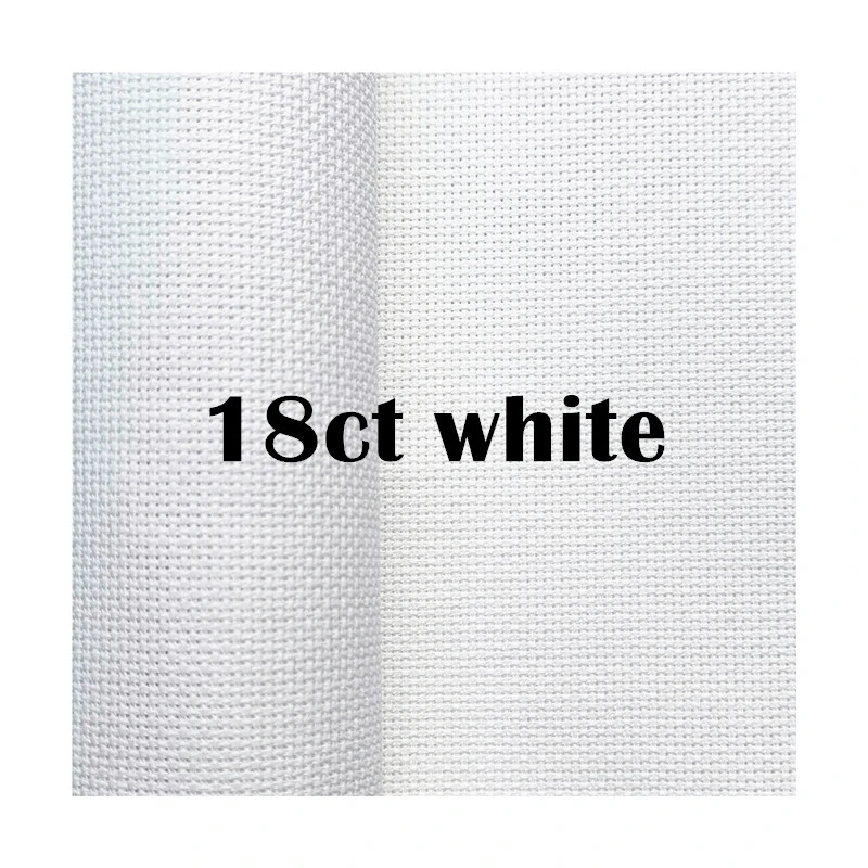 145x100cm Aida 18ct white cloth pink blue black red cross stitch fabric canvas DIY handmade needlework sewing craft