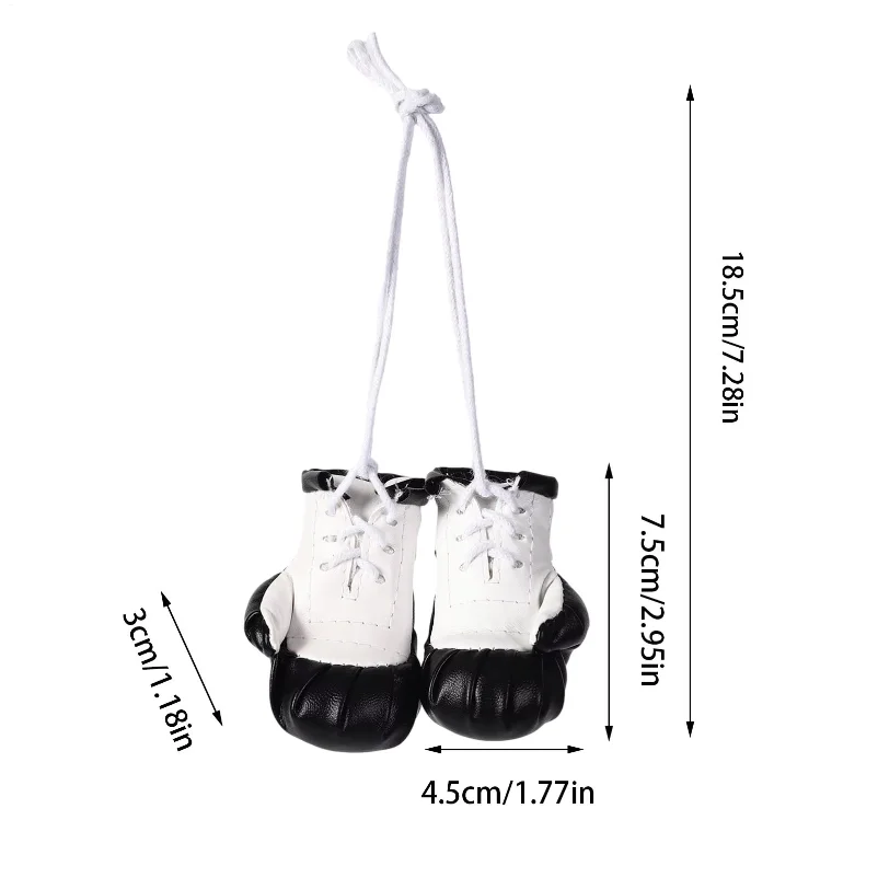 Mini Boxing Gloves Keychain PU Leather Car Interior Decor Bag Pendant for Keyring Backpack Purse Zipper Charm Gift Sports Fan view 6