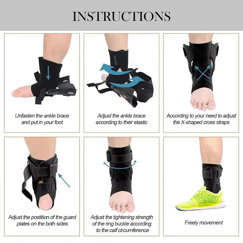 

1pc New Quick Lace Up Ankle Brace Adjustable Lightweight Ankle Support Wrap Slim Fit Ankle Stabilizer for Sprained Ankle