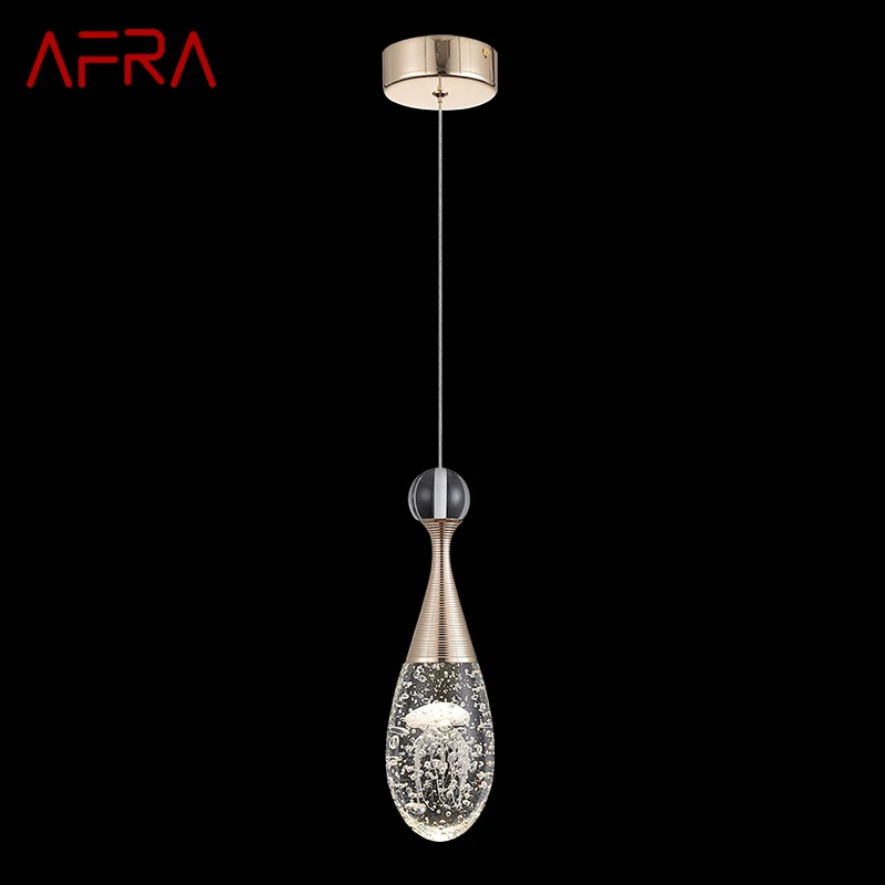 

AFRA Modern Pendant Lamp Originality Handmade Jellyfish Crystal LED Chandelier Lighting for Bedroom Dining Room