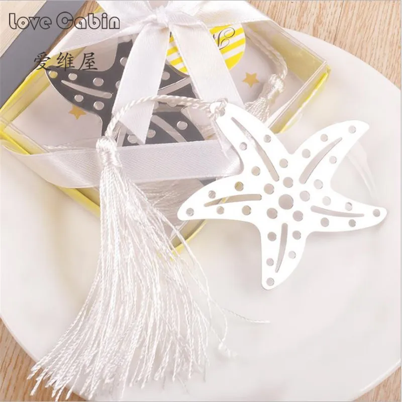 Silver Metal star Bookmark Baby Shower Christening Wedding Favours for guest souvenirs return gifts 50pcs