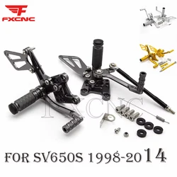 For Suzuki SV650S 1998-2014 Motorcycle Foot Pegs Pedal Rearset Rear Set Adjustable Aluminum Footrest For GSXR1000 K1 K2