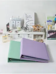 Sparkling PU Binder A4 Kpop Photocard Collect Book Large Capacity Card Holder Macaron PU Leather Idol Photo Album