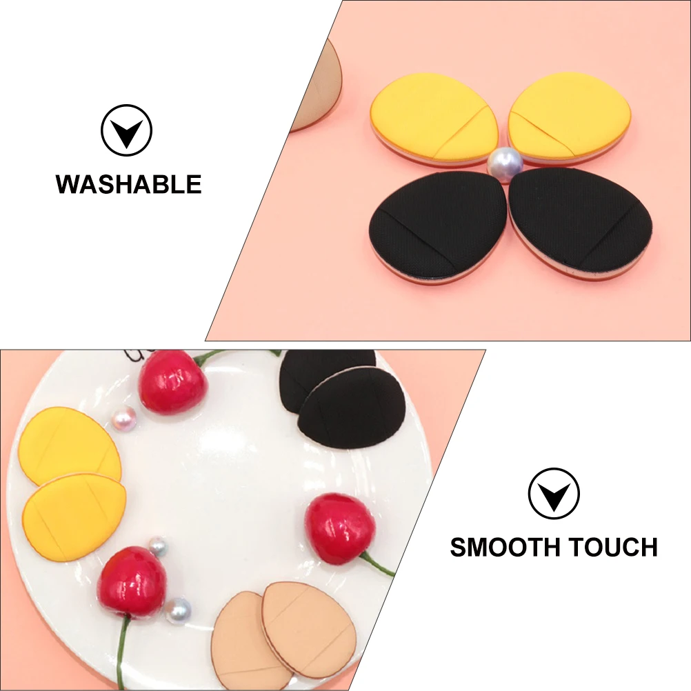 

6pcs Fingertip Powder Puff Mini Makeup Sponge Washable Reusable Suitable for Liquid Foundation Loose Powder Blush Cream