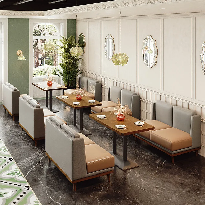 Restaurant Sofa Western Restaurant Cafe Deck Milk Tea Dessert Shop Commercial Reception Restaurant Seating Customization